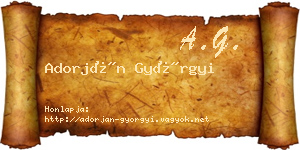 Adorján Györgyi névjegykártya