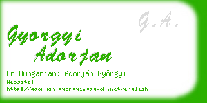 gyorgyi adorjan business card